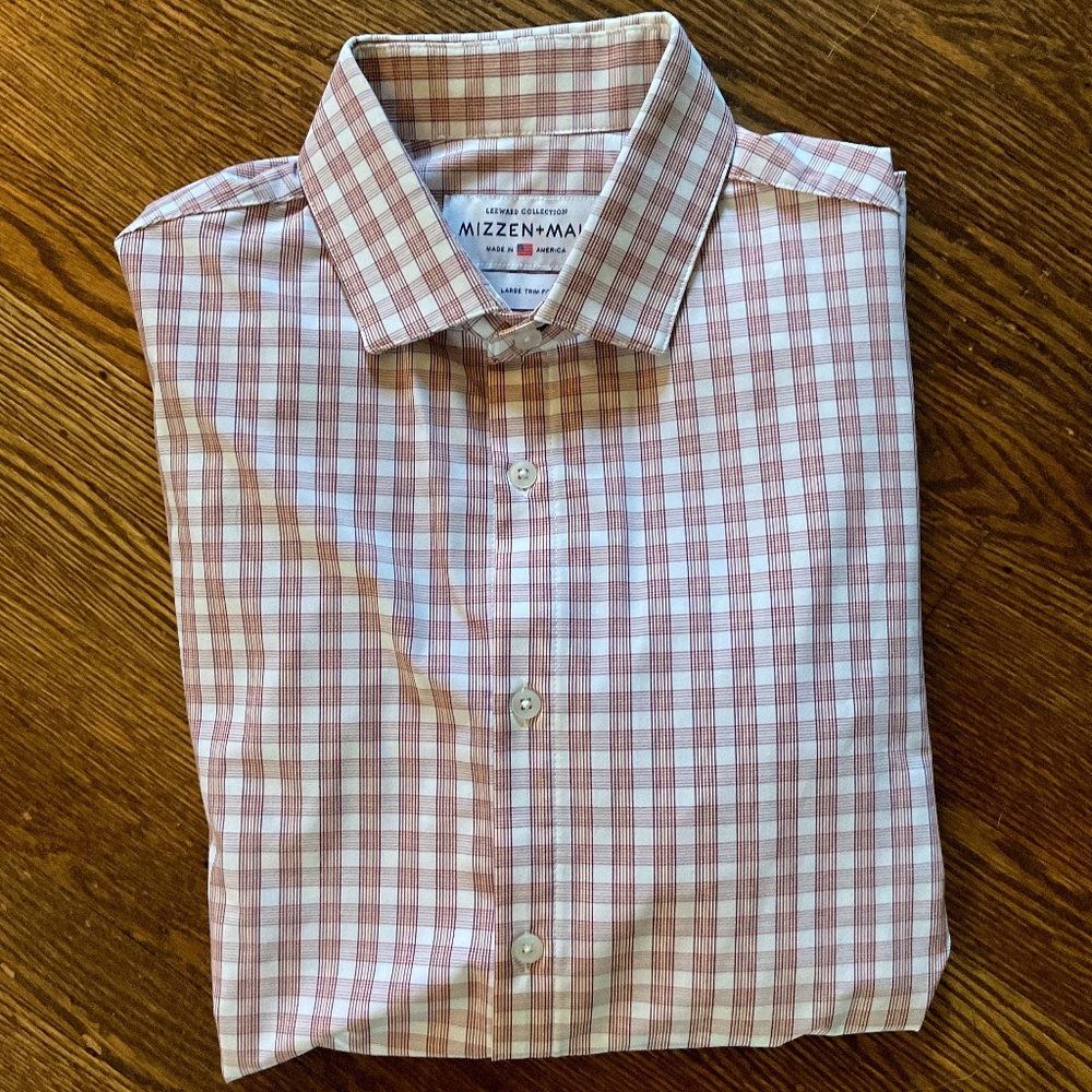 MIZZEN + MAIN Lg Trim Fit Men’s Dress Shirt
